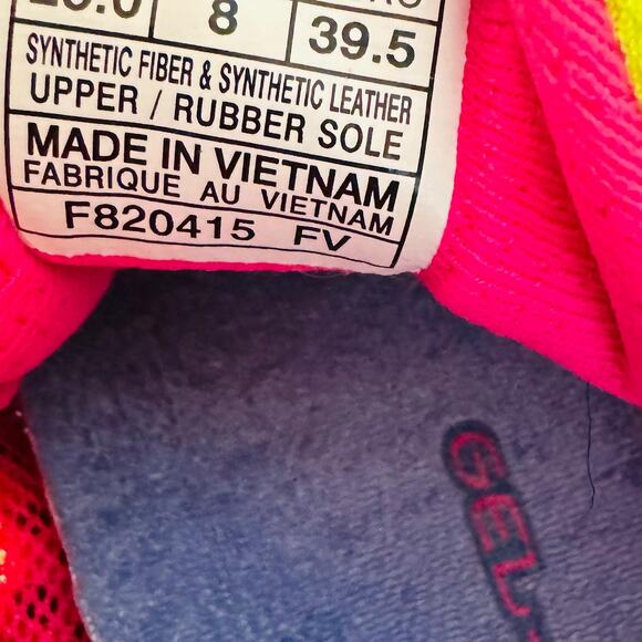 ASICS Shoes Womens 8 Blue Pink Yellow Neon Gel Noosa Tri 10 Athletic Sneakers - Picture 10 of 11